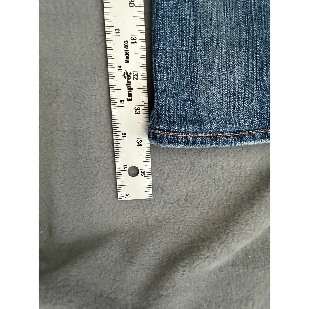 True Religion Gianna Moto Jeans Womens 30 Blue Denim Low Rise Biker Slim Flare - Picture 10 of 10